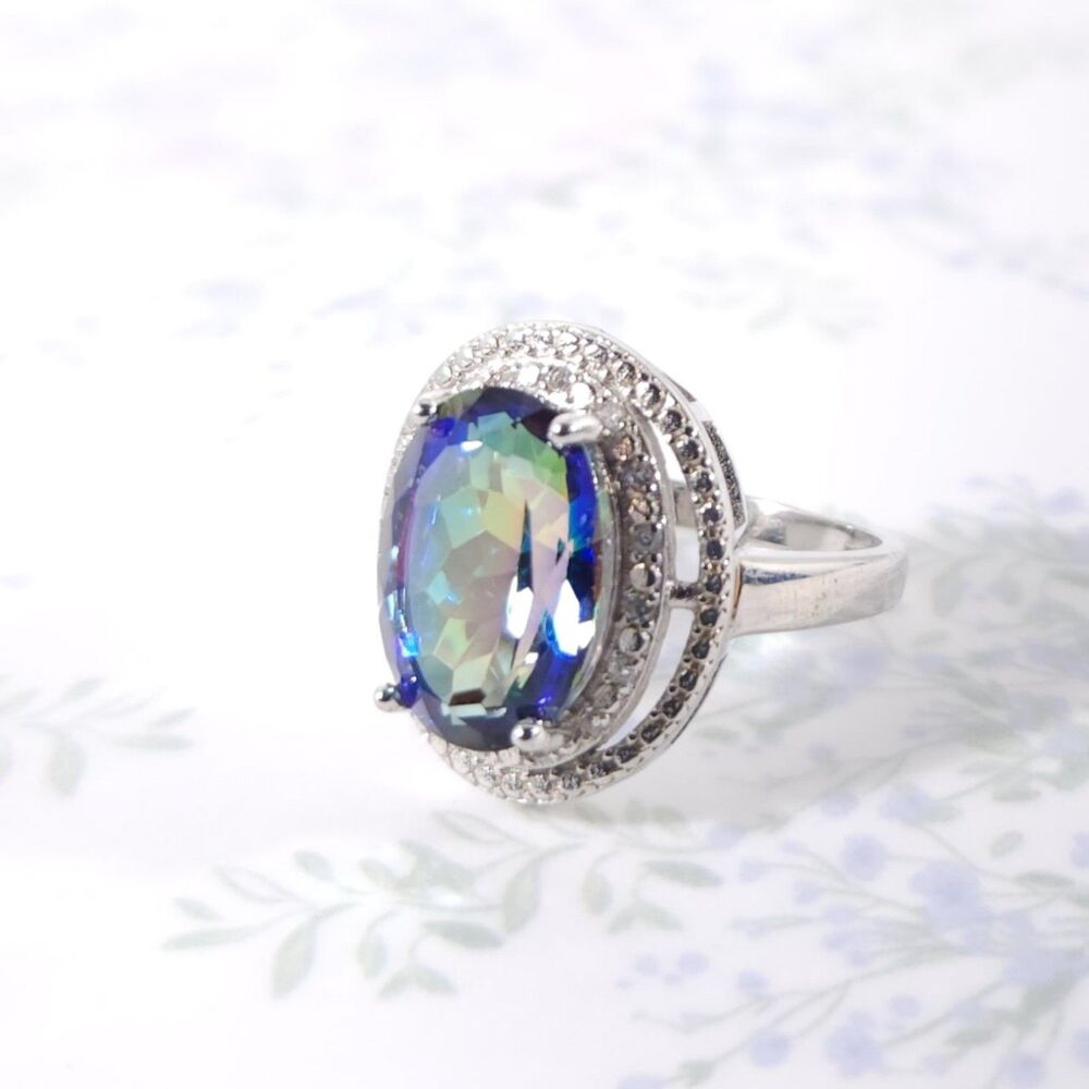 Mystic Gemstone Ring 6.2 Carats Size 7